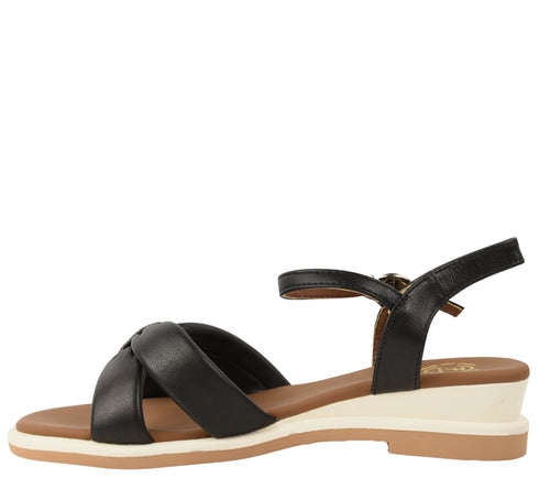 Sandale elegante, dama, FORMAZIONE, 49023 negru, piele naturala, toc